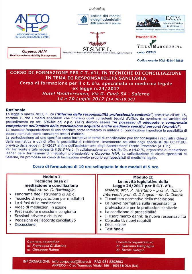 corso ctu 14 20 luglio 2017 costi
